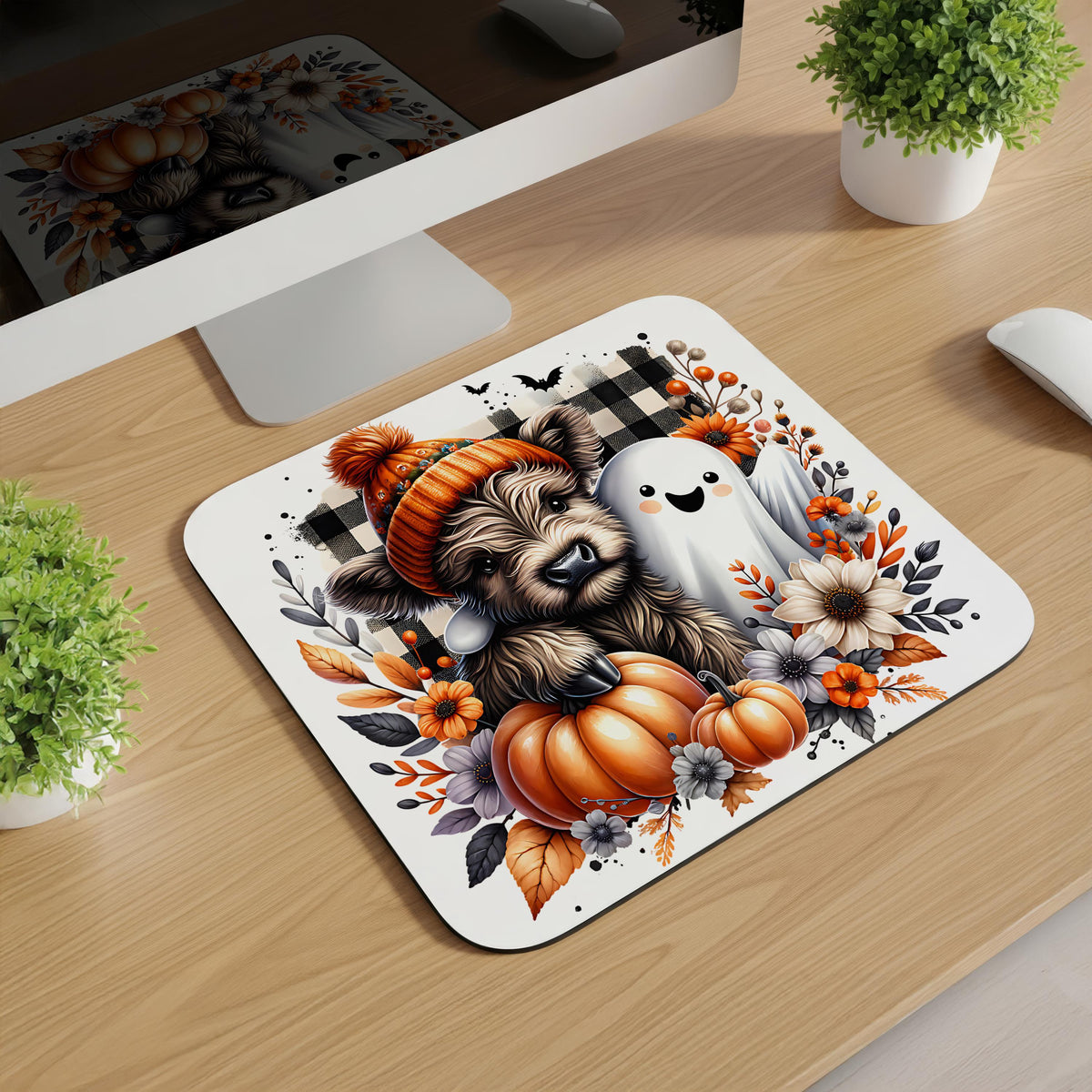 Highland Cow Halloween Mousepads
