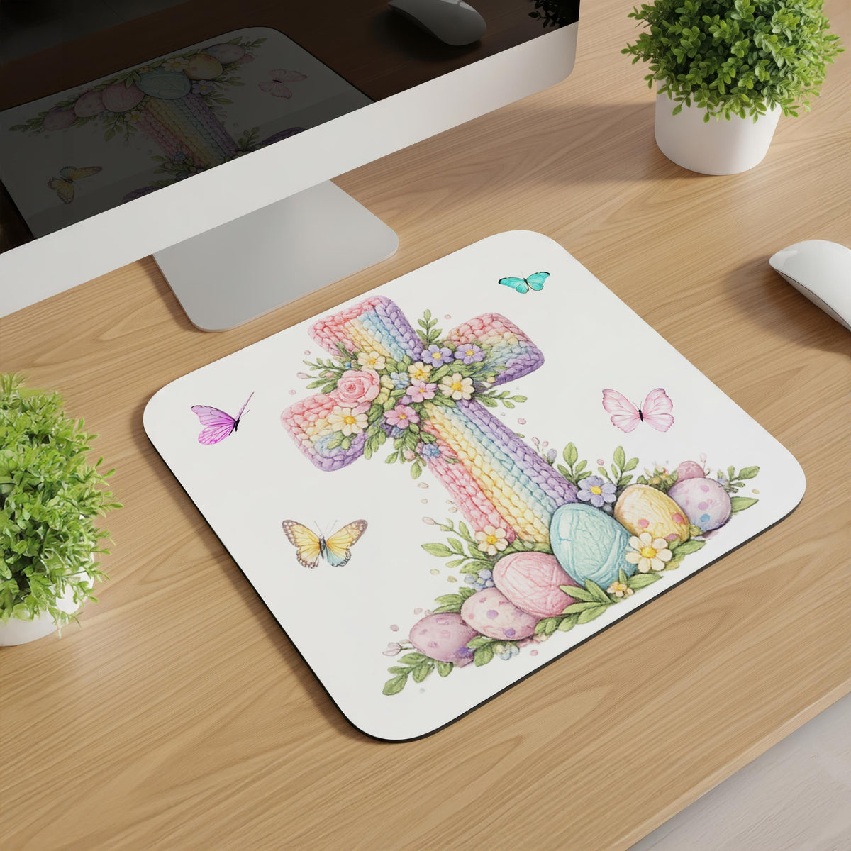 Knitted Religious Image Easter Mousepads