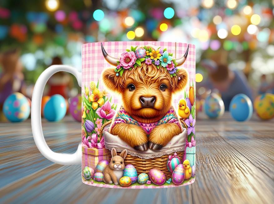 Easter Highland Cow Mug