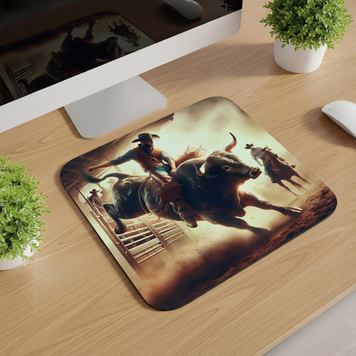 Bull Rider Mousepad