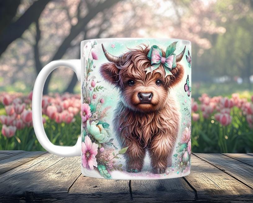 Highland Cow Spring Mugs