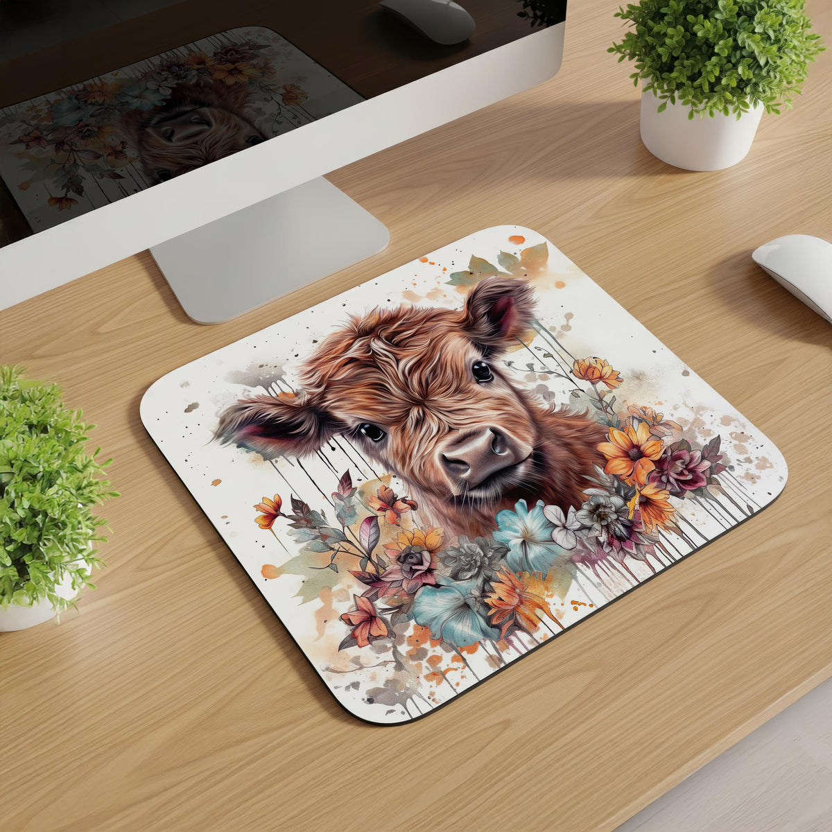 Fall Highland Cow Mousepads