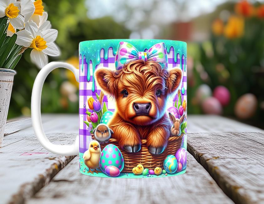 Easter Highland Cow Mug