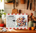 Sugar Cookie Recipe Glass Cutting Board with Highland Cow