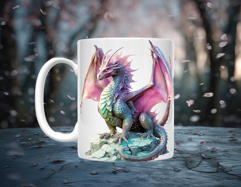 Dragon Ceramic Mug - Mythical Coffee Cup, Bold Designs
