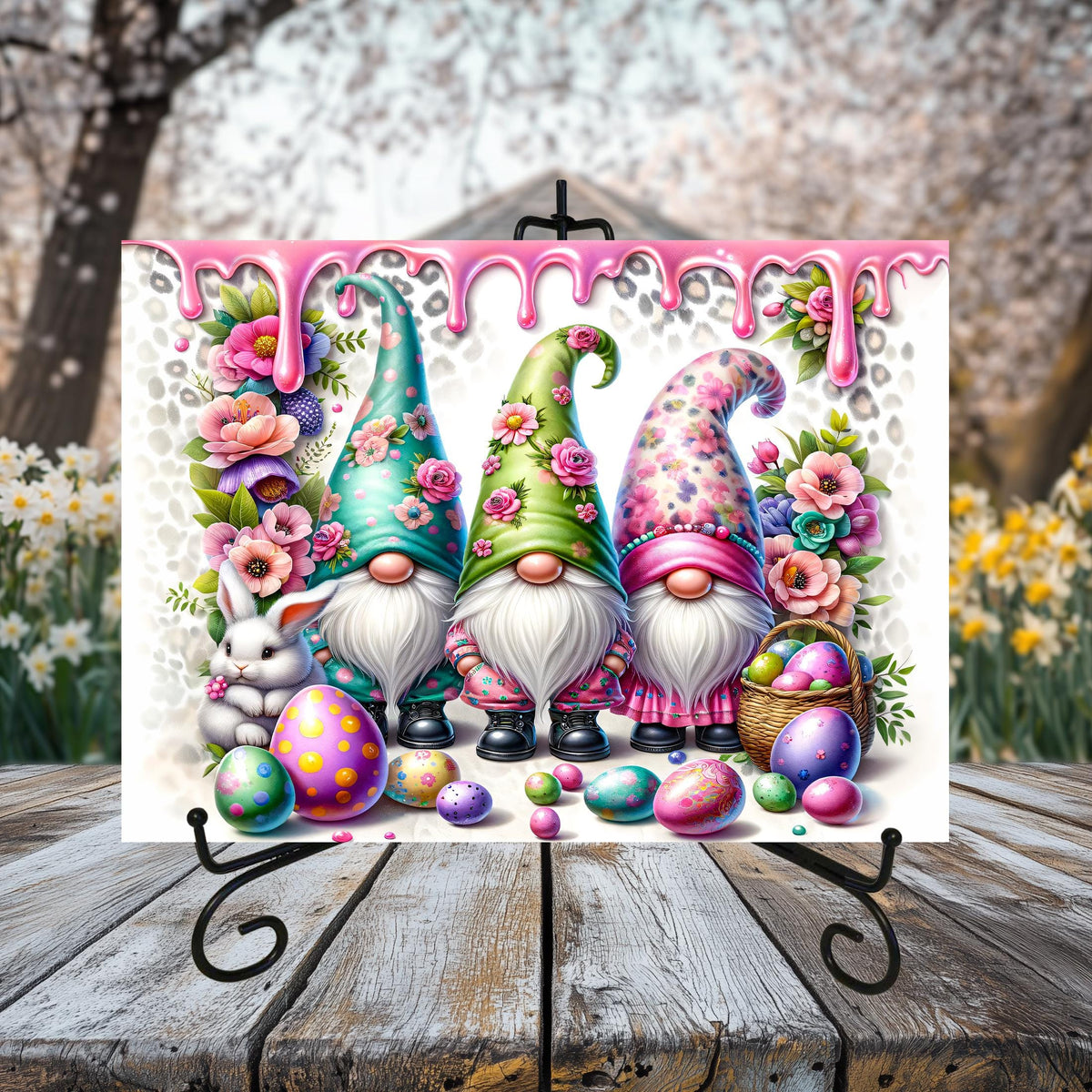 Easter Gnome Glass Cutting Boards