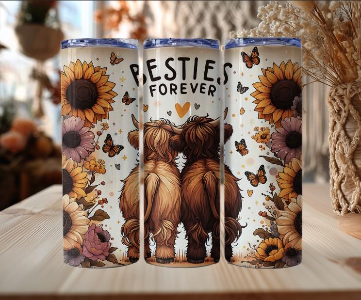 Besties Highland Cow Tumbler