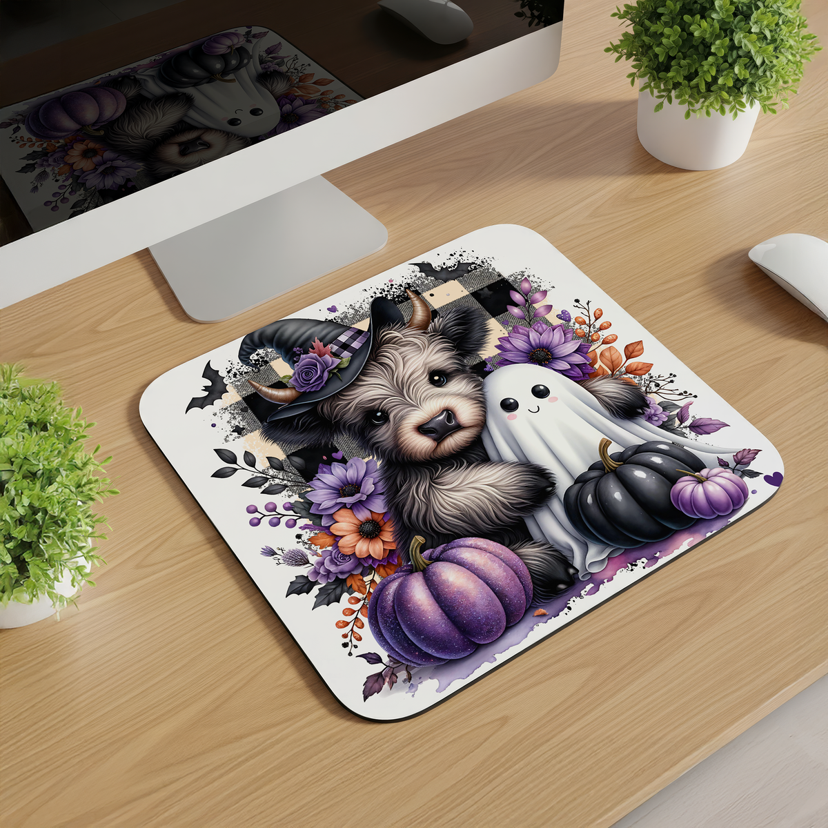 Highland Cow Halloween Mousepads