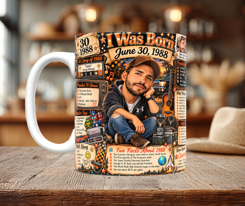 I Was Born On...Custom Mug