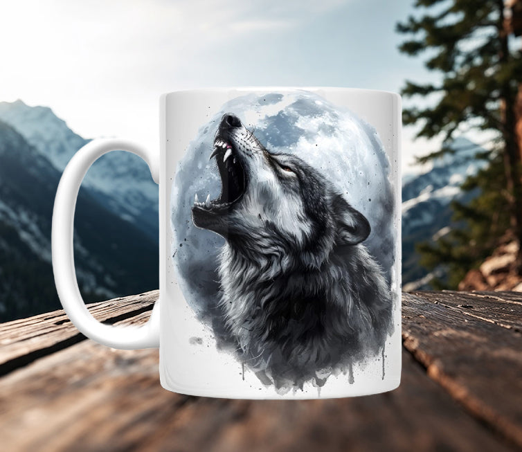 Moon Wolf Mugs