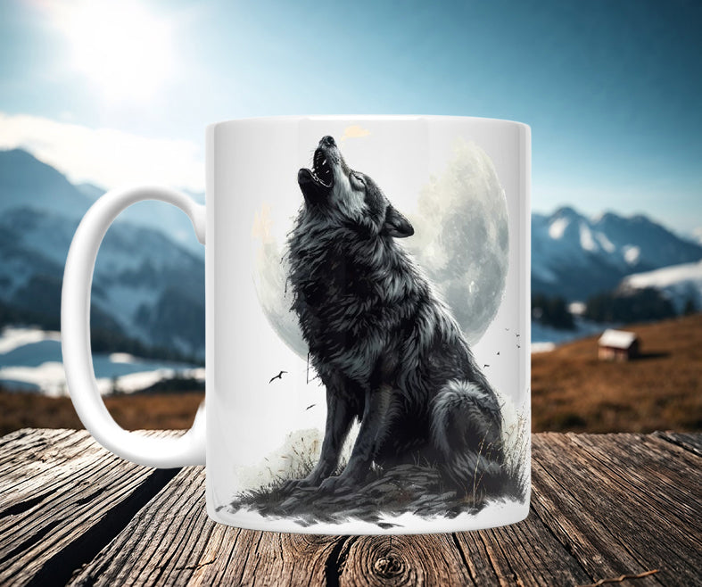 Moon Wolf Mugs
