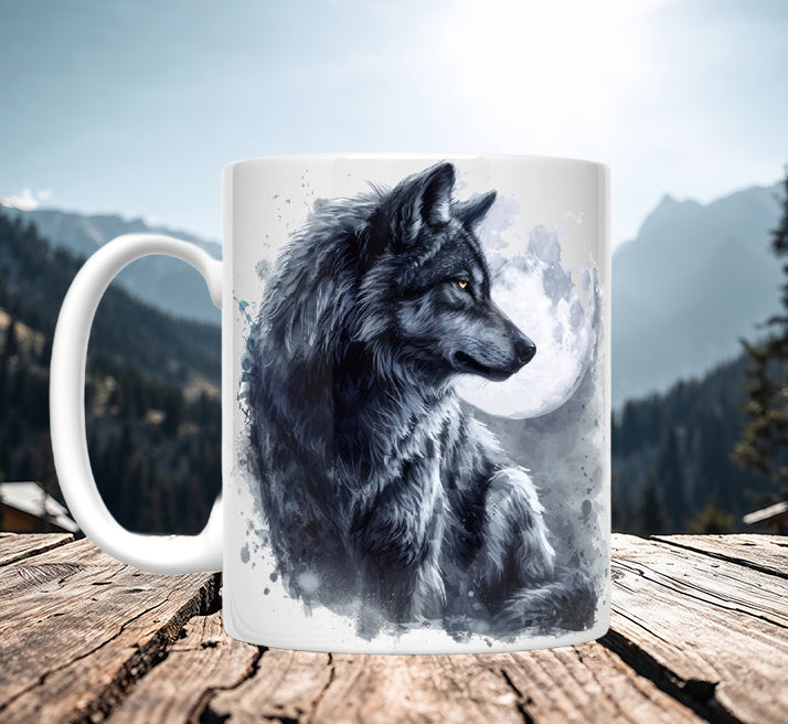 Moon Wolf Mugs