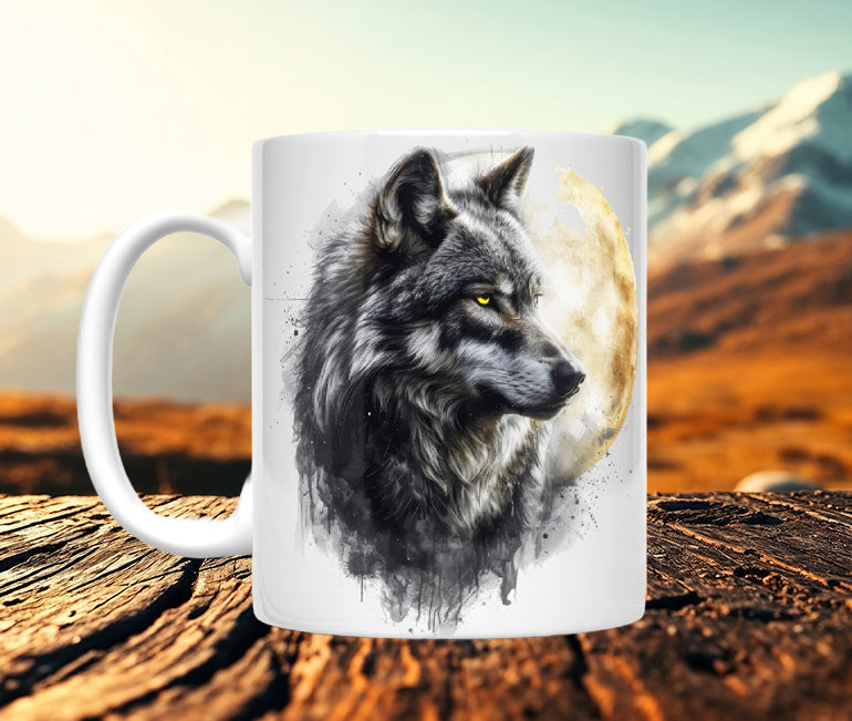 Moon Wolf Mugs
