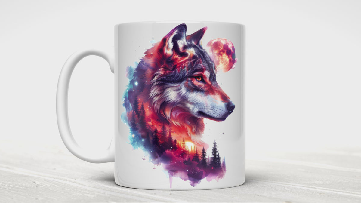 Artistic Wolf Mugs