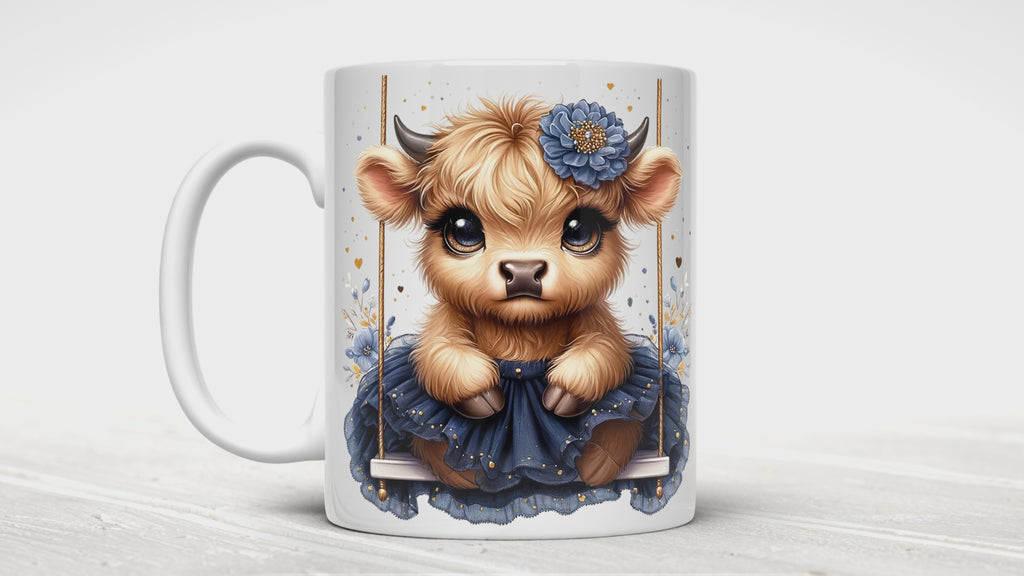 Highland Cow Ceramic Coffee Mug, 11oz/15oz