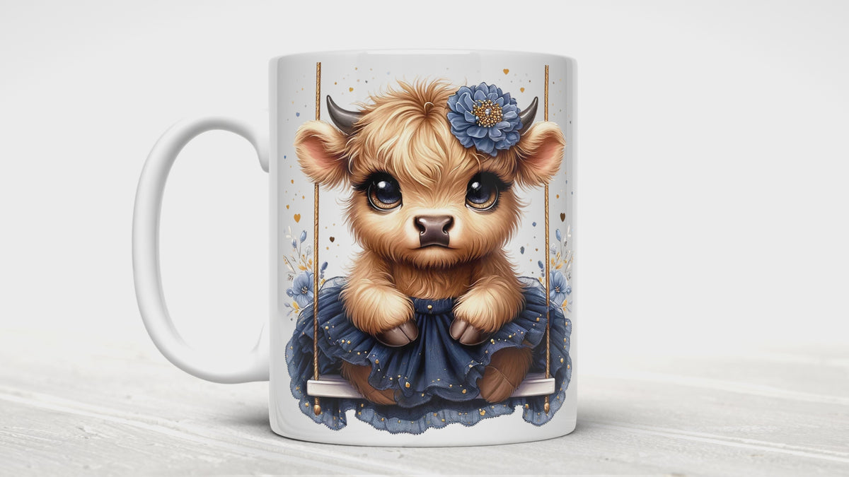 Highland Cow Ceramic Coffee Mug, 11oz/15oz