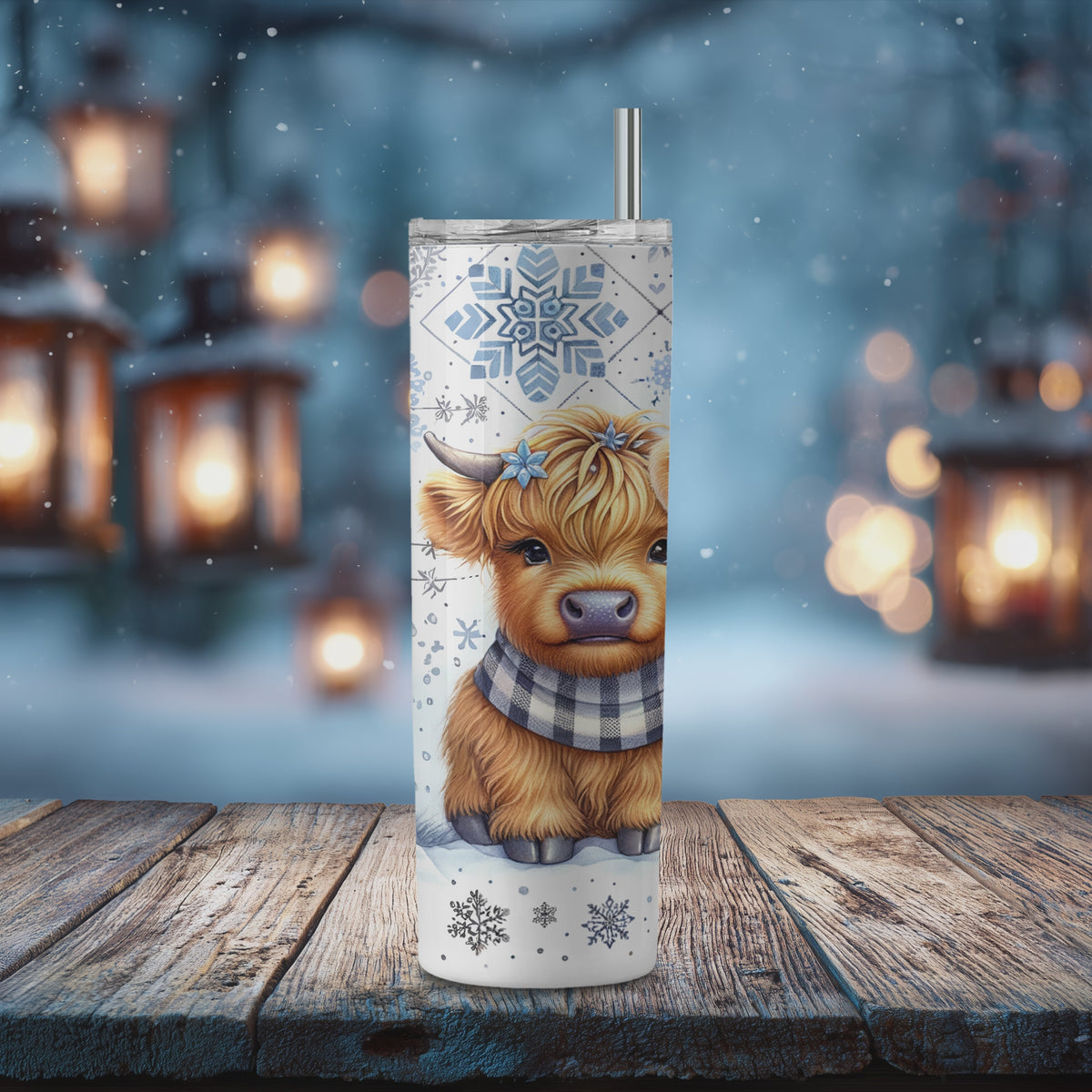 Let It Snow Highland Cow Tumbler
