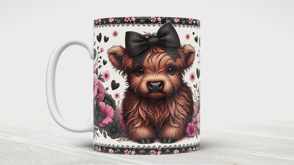 Cute Highland Cow Valentine Mugs (10 styles)