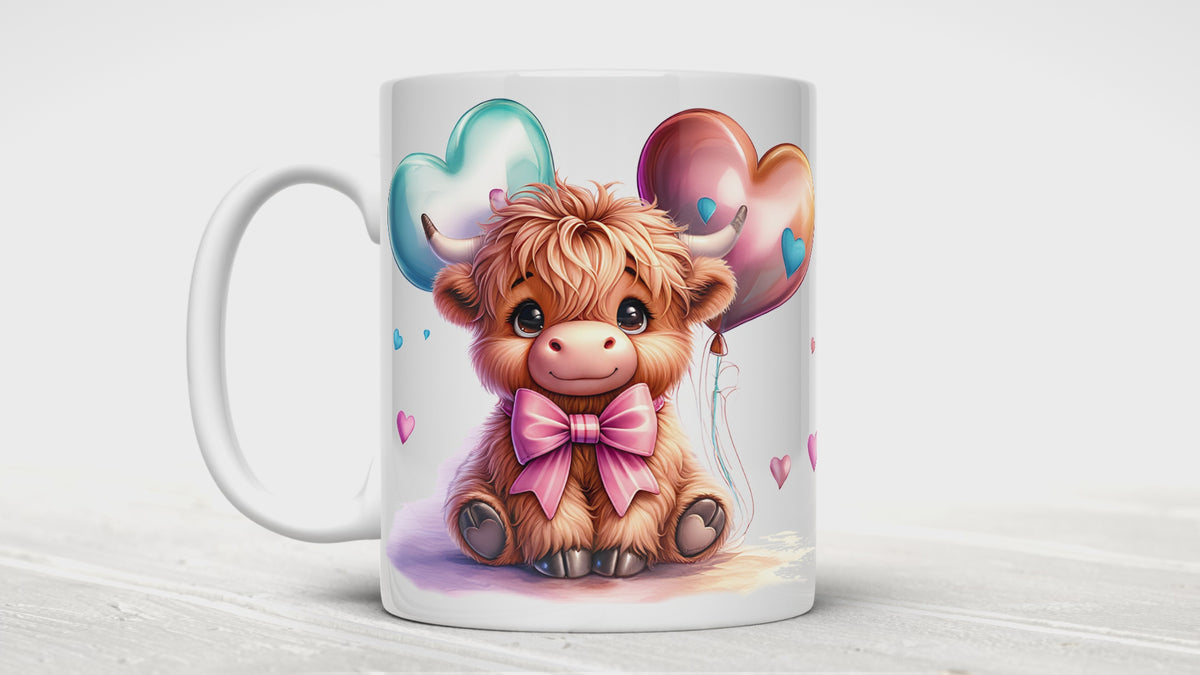 Highland Cow Valentine Mug