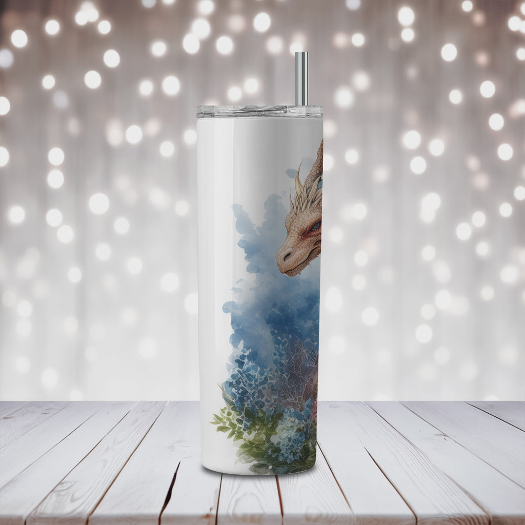 Dragon Tumbler, Stainless Steel Cup with Lid and Straw