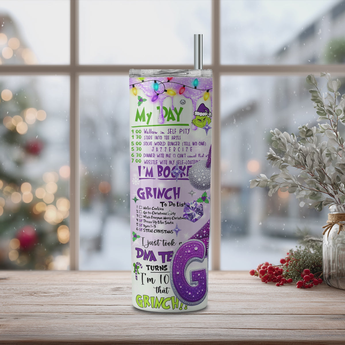 Purple Grinch Tumbler