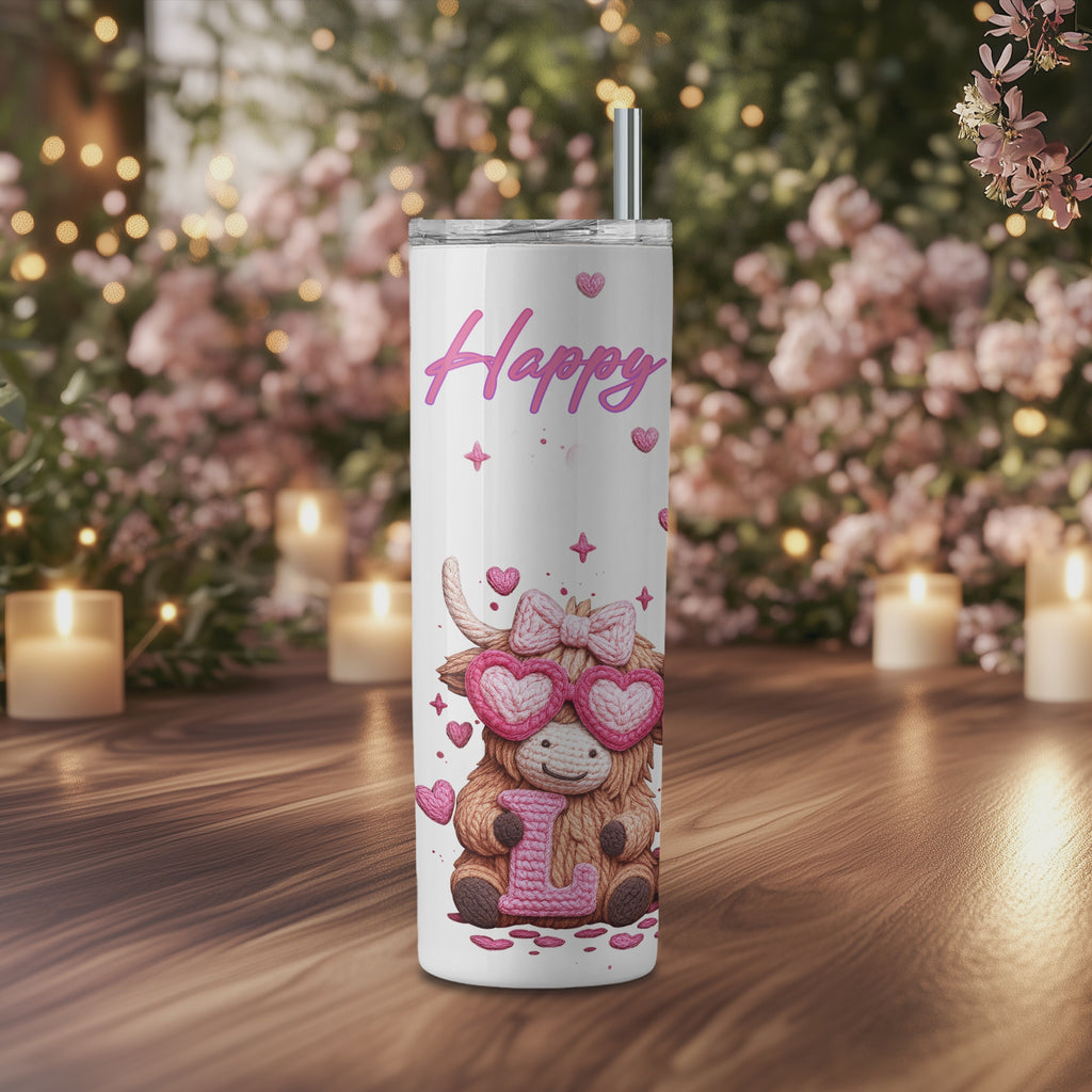Happy Valentine's Day Highland Cows Tumbler