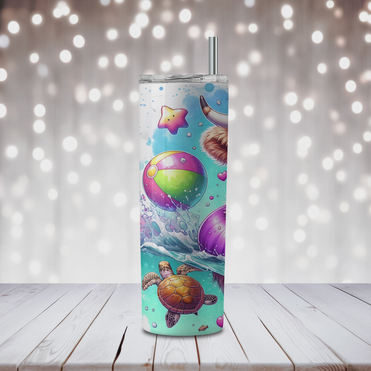 Summer Highland Cow Tumblers (9 styles)