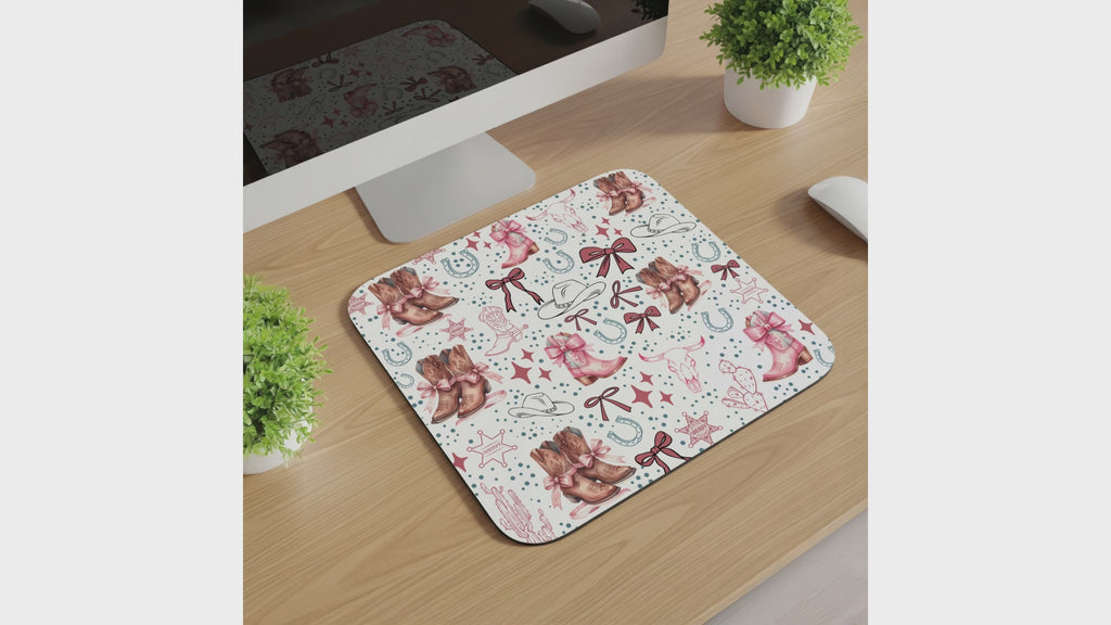 Cowgirl Boots and Bows Mousepad