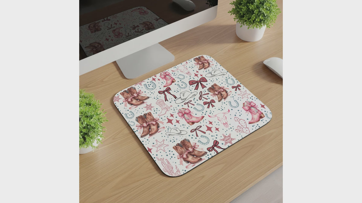 Cowgirl Boots and Bows Mousepad
