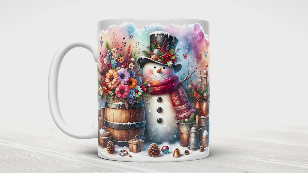 Christmas Snowman with Top Hat Mug