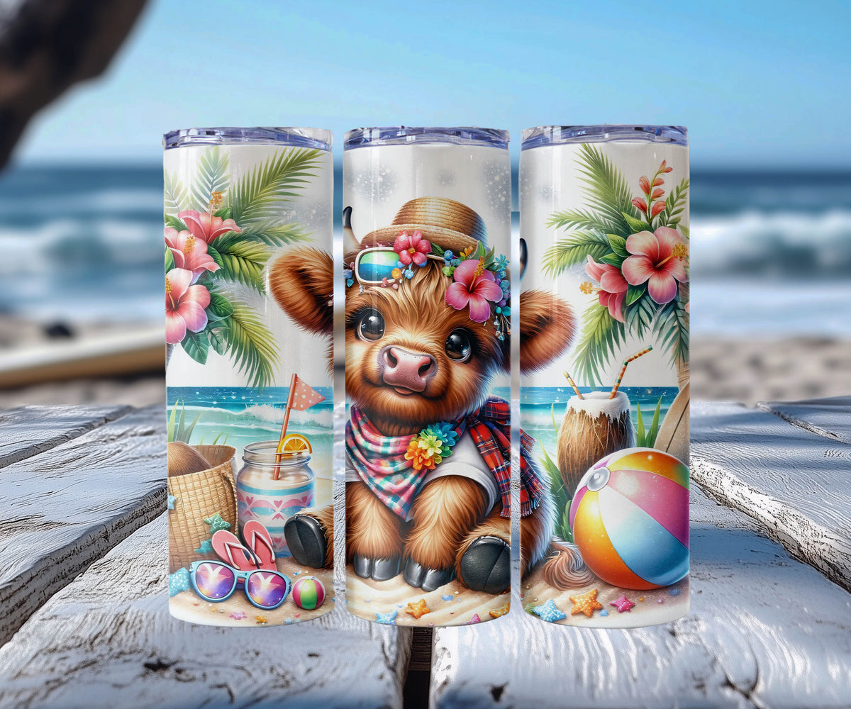 Summer Highland Cow Tumblers (9 styles)