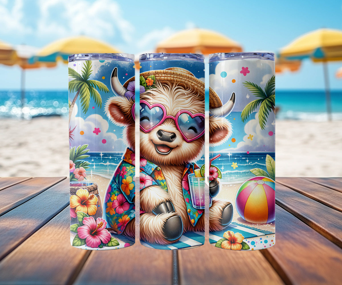 Summer Highland Cow Tumblers (9 styles)