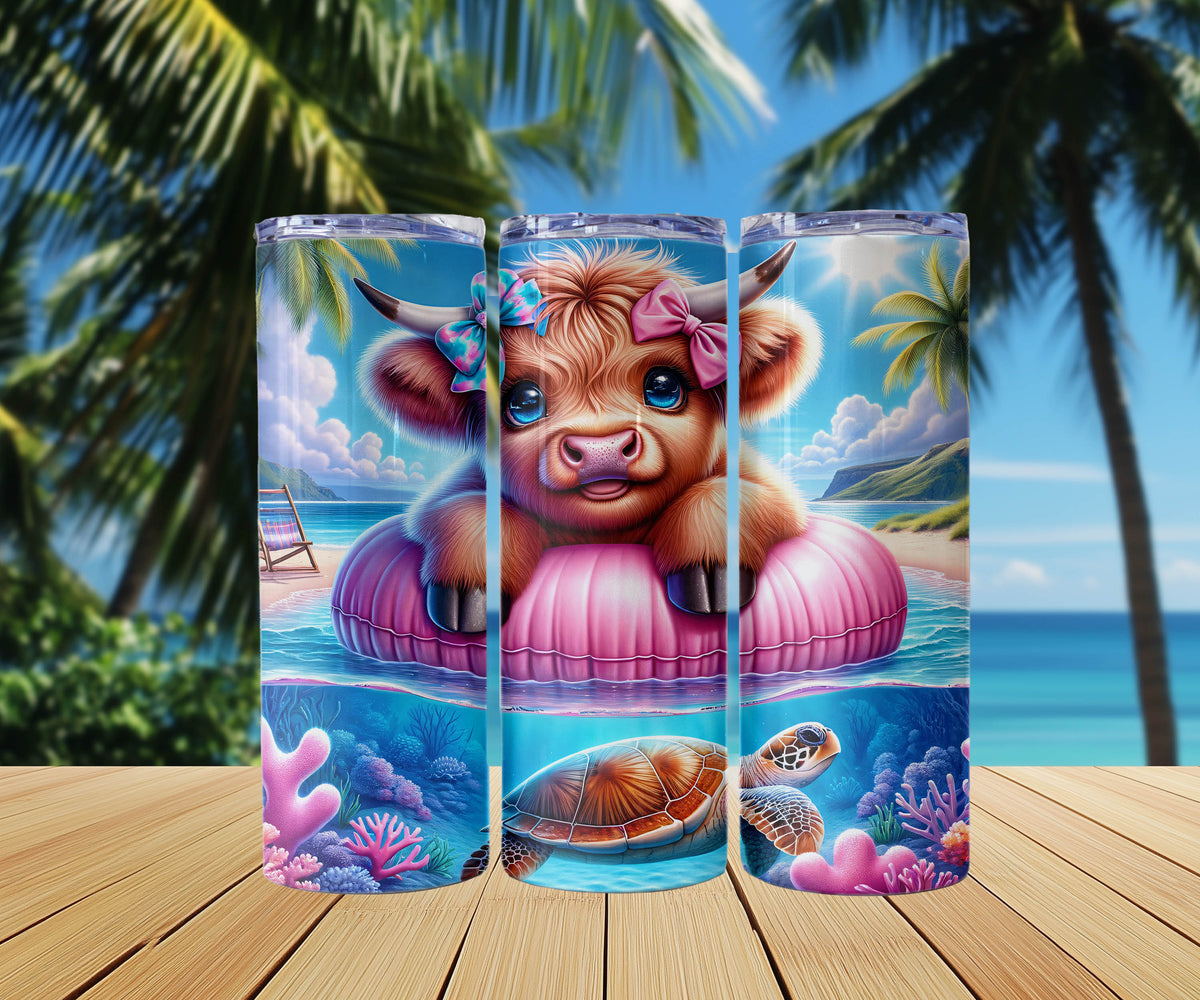 Summer Highland Cow Tumblers (9 styles)