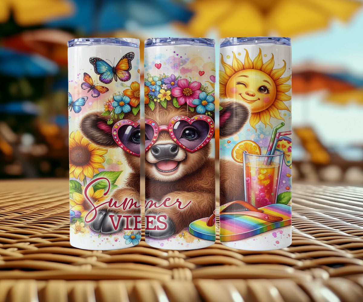 Summer Highland Cow Tumblers (9 styles)