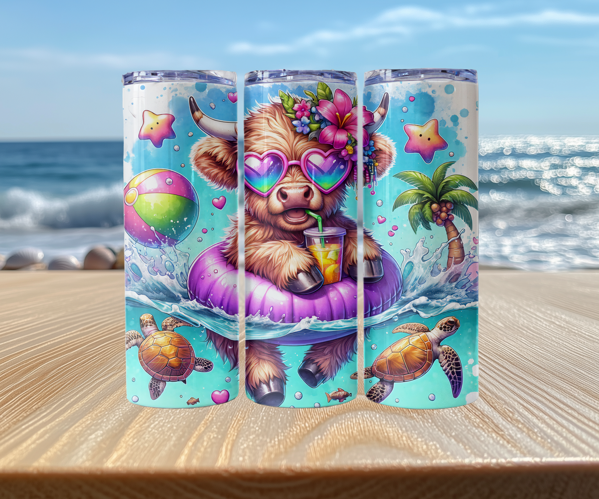Summer Highland Cow Tumblers (9 styles)