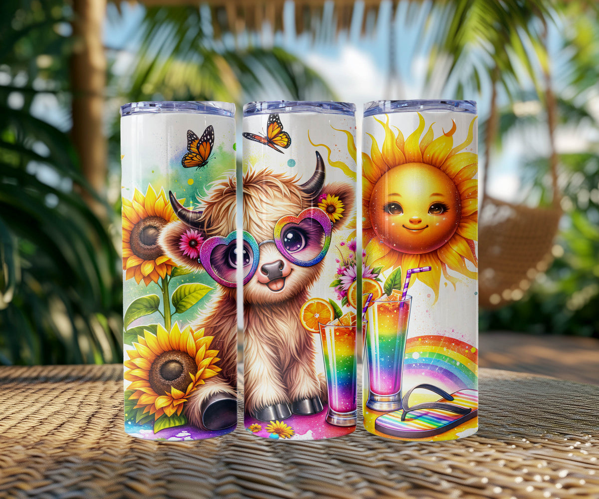 Summer Highland Cow Tumblers (9 styles)
