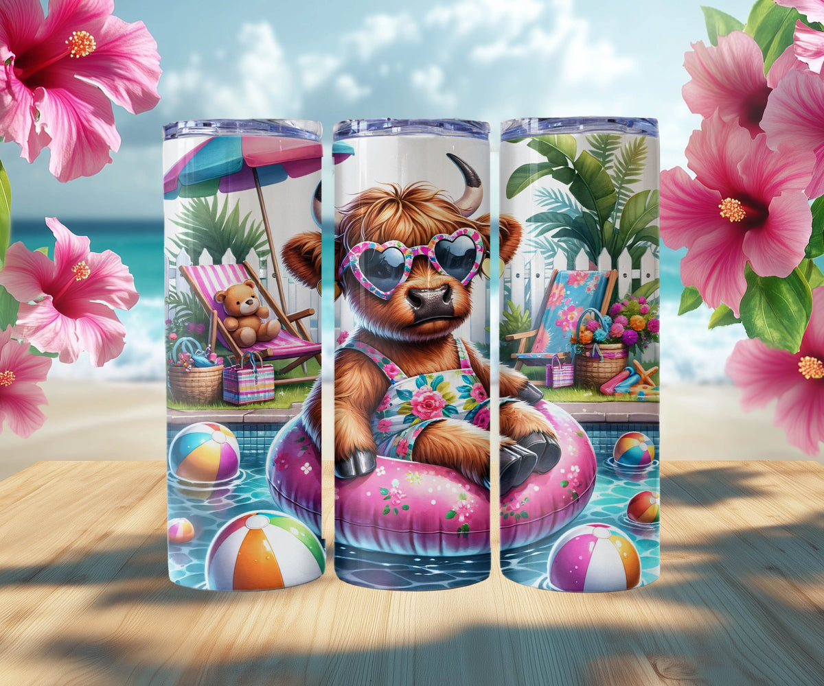 Summer Highland Cow Tumblers (9 styles)