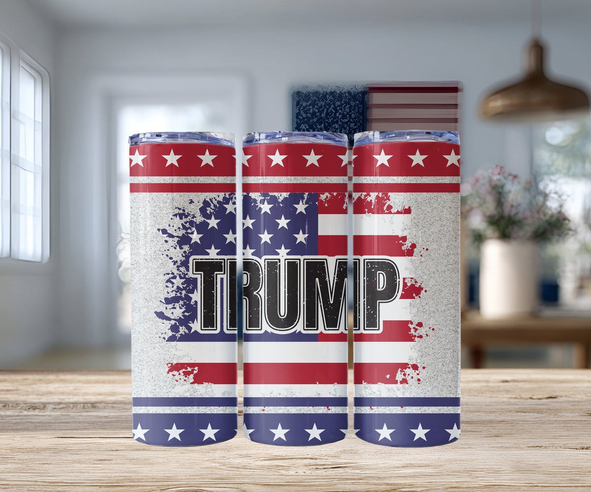 Trump Tumbler: Stainless Steel Travel Mug with Lid & Straw