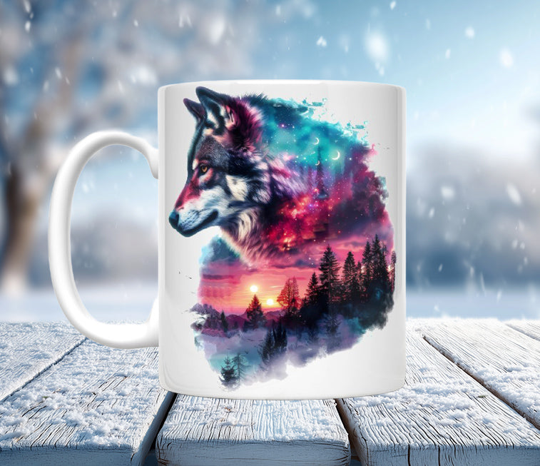 Artistic Wolf Mugs