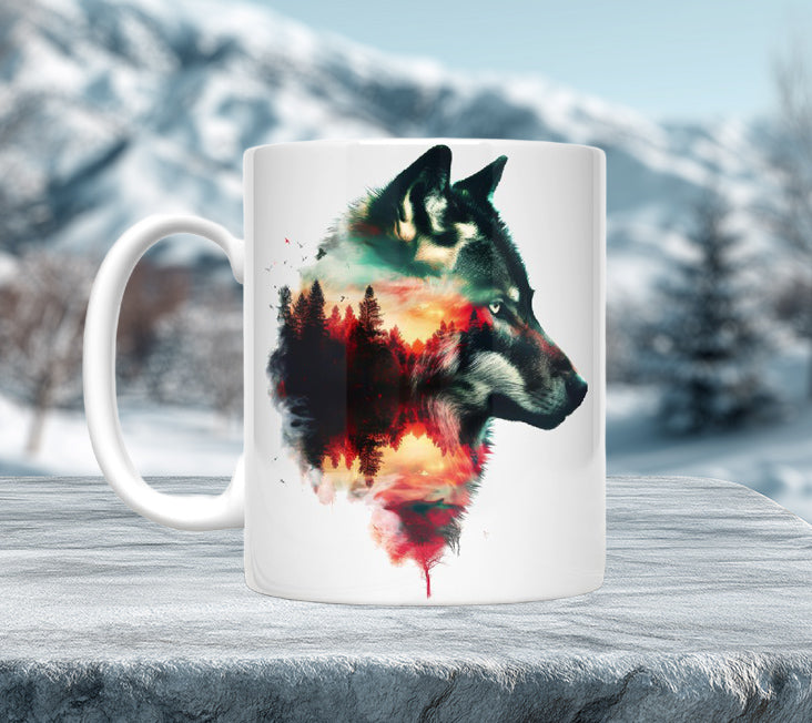 Artistic Wolf Mugs
