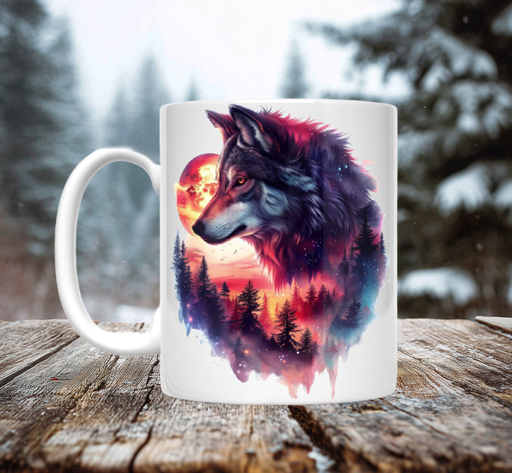 Artistic Wolf Mugs